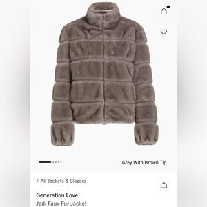 Generation Love Brown Faux Fur Teddy Jacket Size Medium